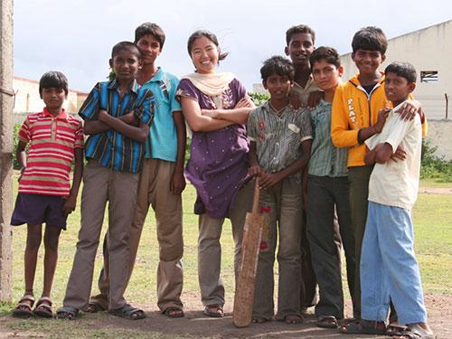 Jennifer with locals
