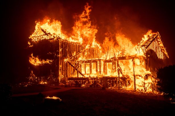 Burning building