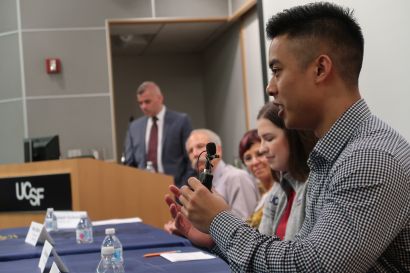 Ta at a discussion on pharmacy