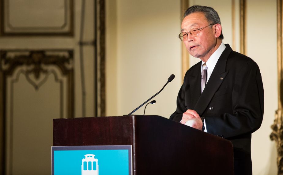 Kishi at podium