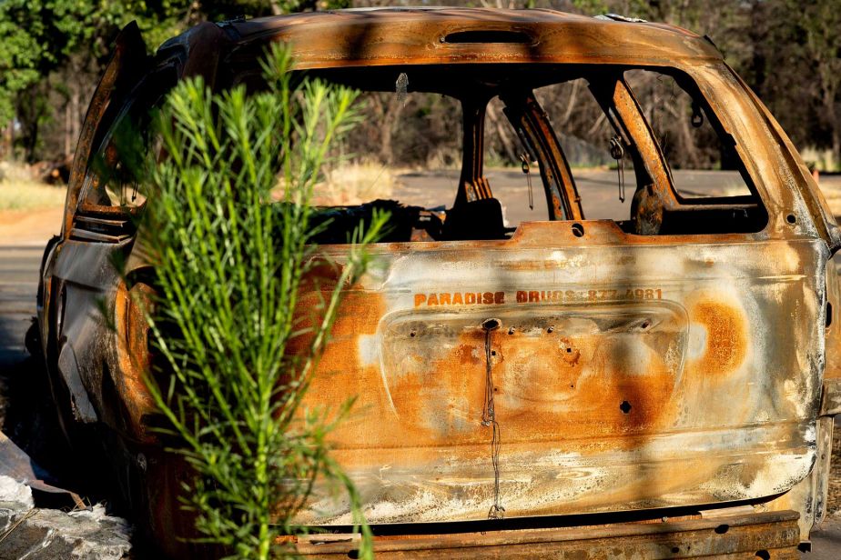 Burned delivery van
