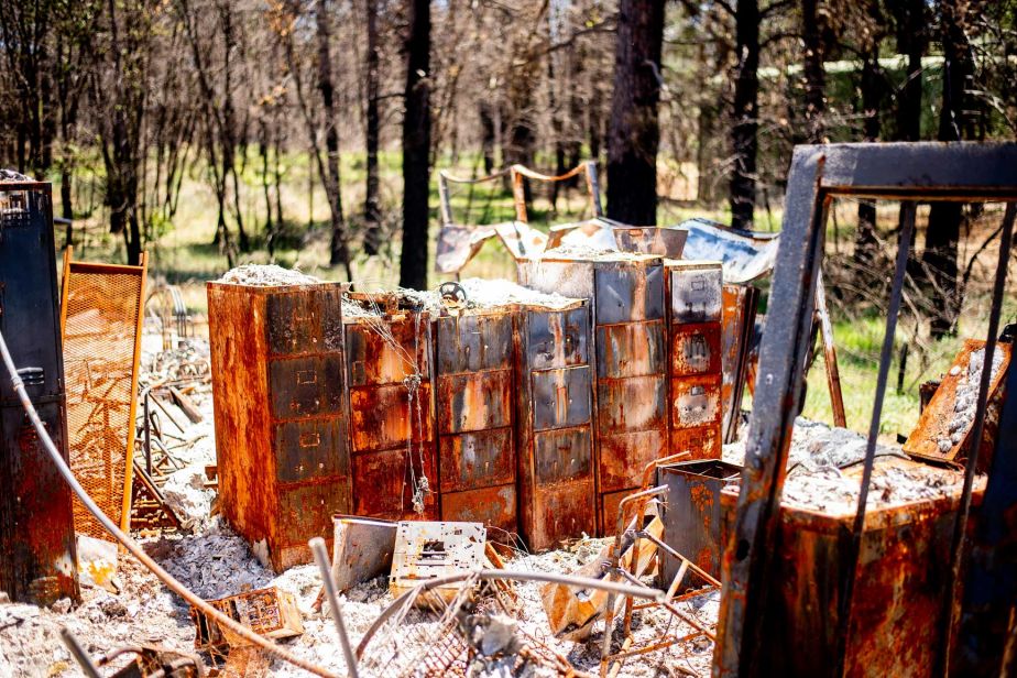 Burned file cabinets