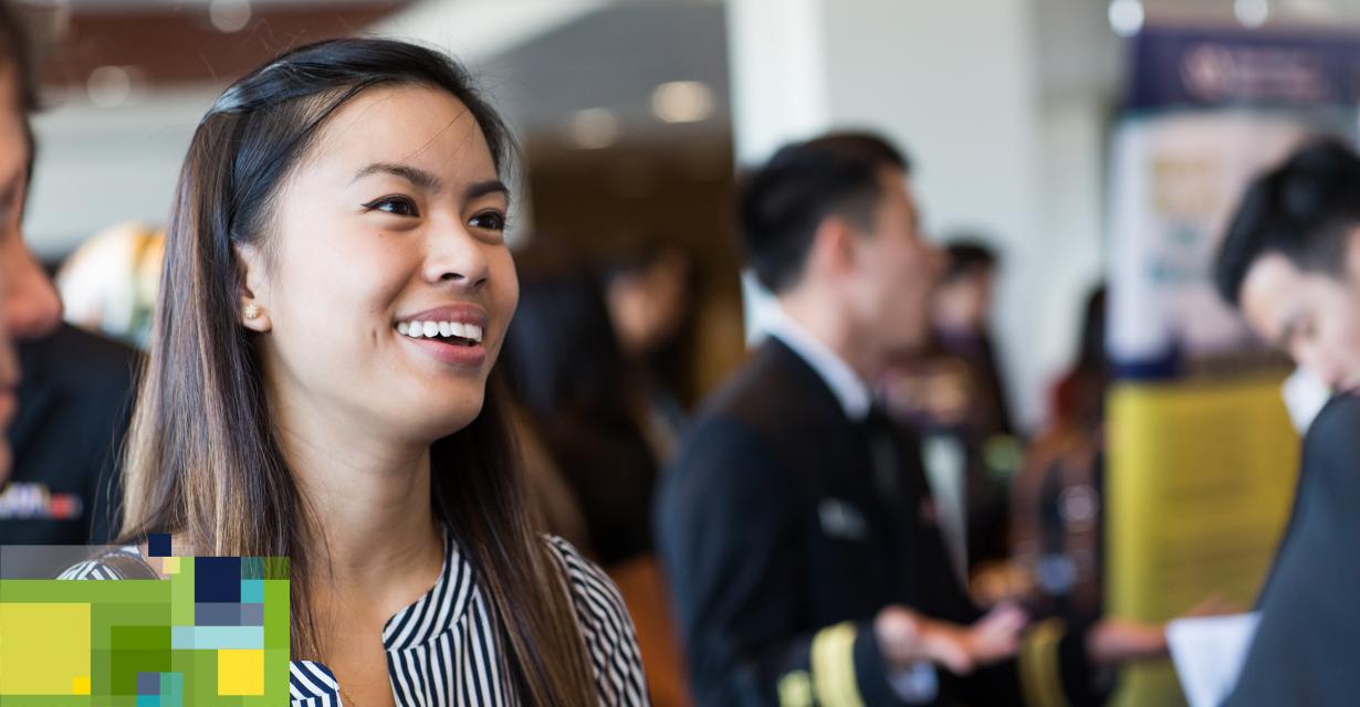 student at career fair