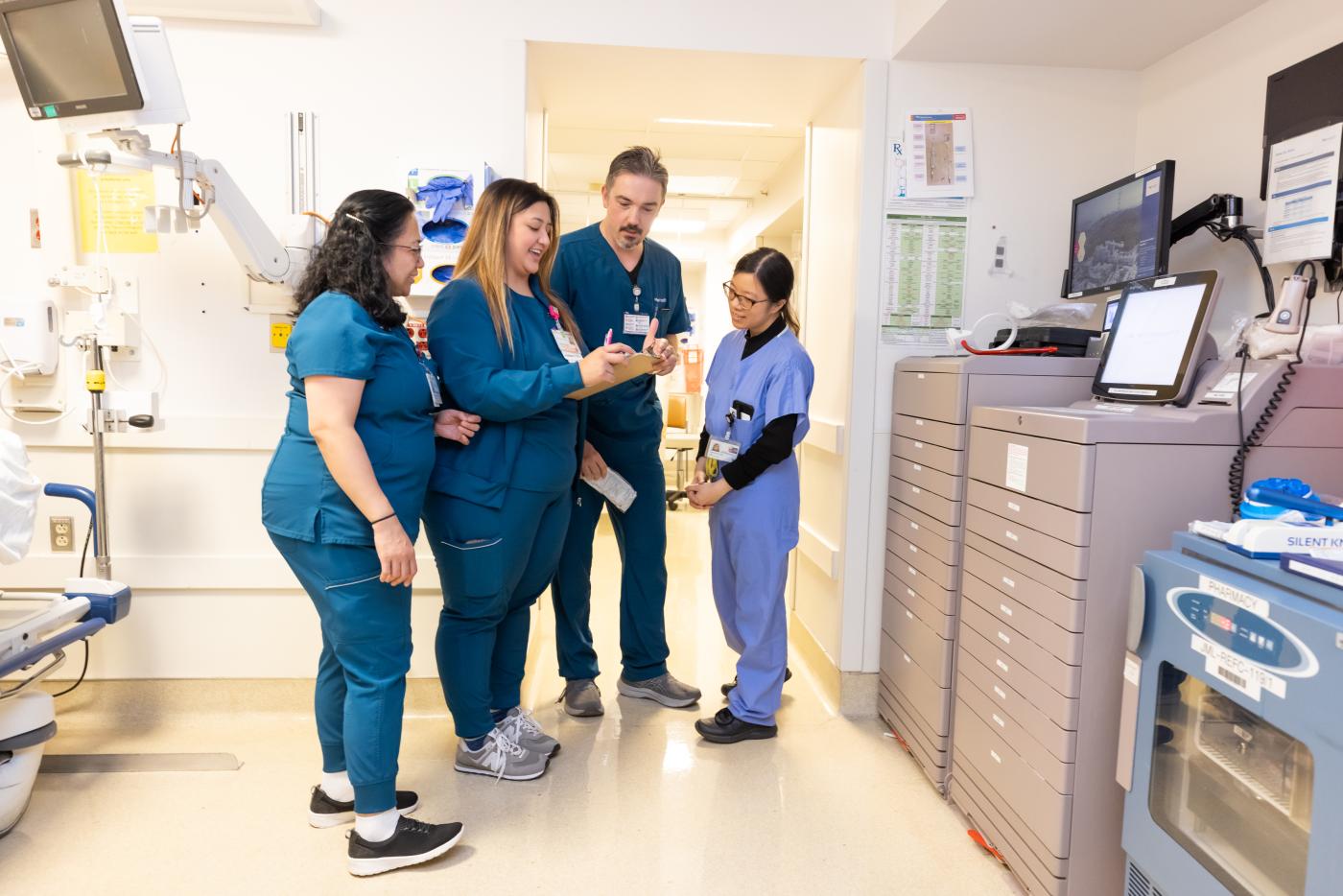 health care workers in a clinical setting